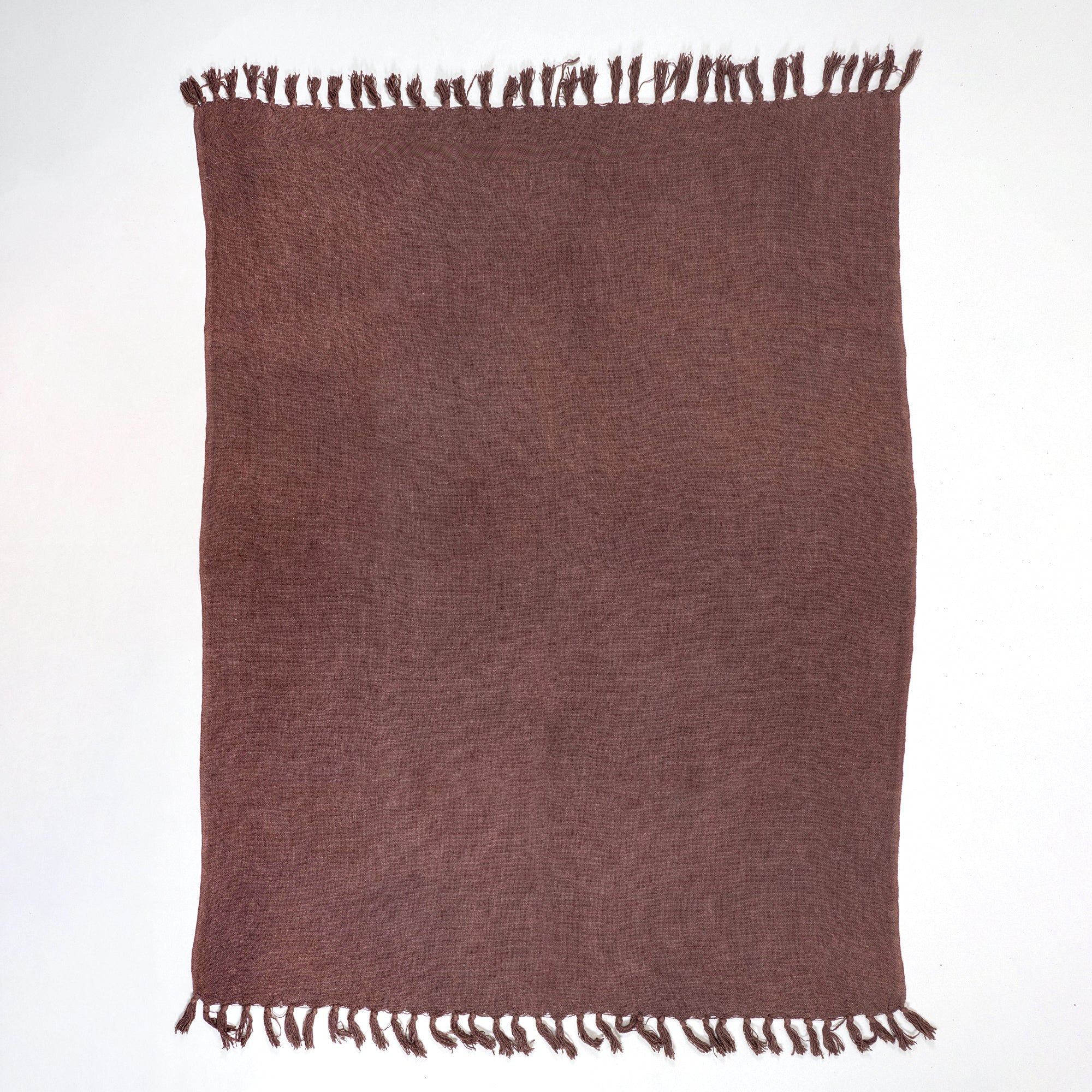 Luxury Brown Cotton Solid Throw For Sofas